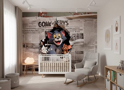 Tom en Jerry-personages behang