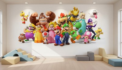 Super Mario-personages als thema voor behang