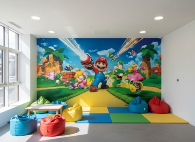 3D Mario-thema behang