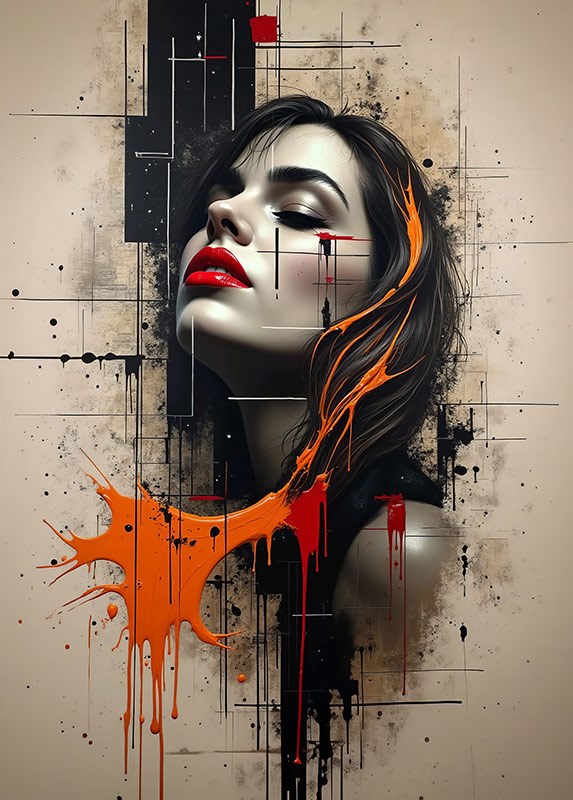 Abstract Woman Portret Behang