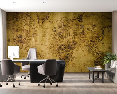 Vintage wereldkaart behang