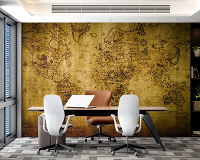 Vintage wereldkaart behang