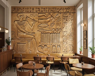 Oude Egyptische hiërogliefen reliëfbehang