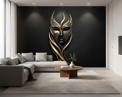 Gouden gedetailleerde gemaskerde gezichtsbehang