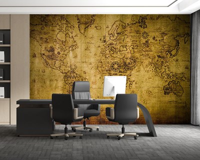 Vintage wereldkaart behang
