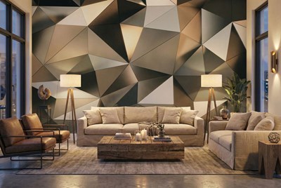 3D driehoekig patroon behang