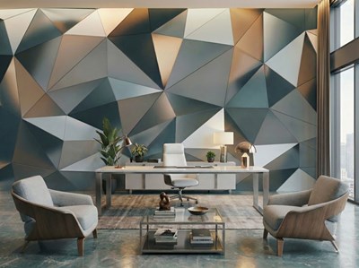 3D geometrische panelen behang