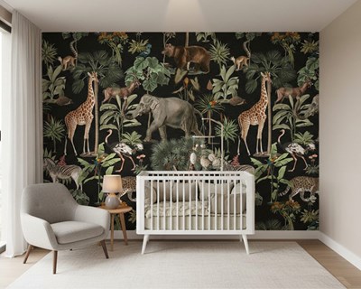 Safari dierenpatroon behang