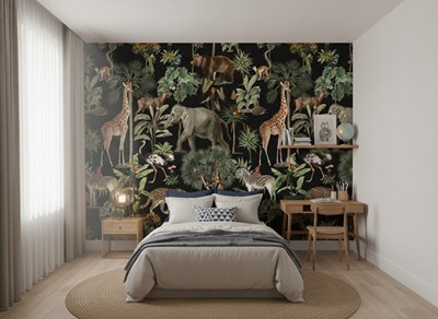 Safari dierenpatroon behang