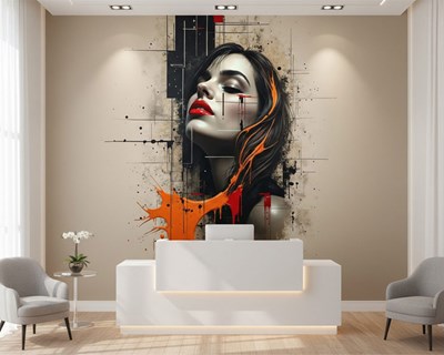 Abstract Woman Portret Behang