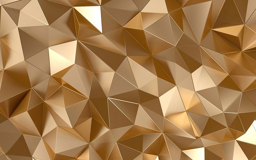 Gold gedetailleerd geometrisch patroon behang