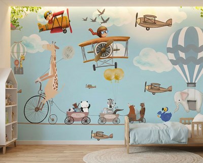 Schattige dieren als thema op behang