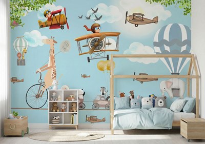 Schattige dieren als thema op behang