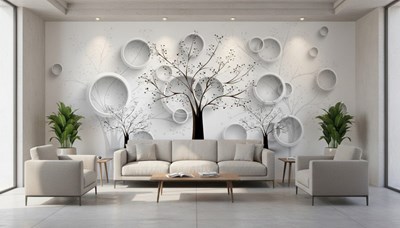 3D Boomontwerp Behang