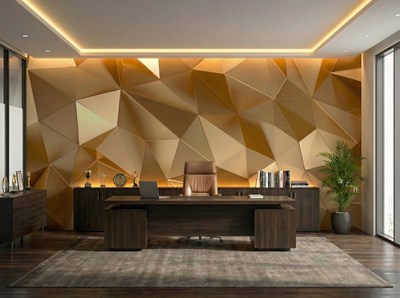 Gold gedetailleerd geometrisch patroon behang