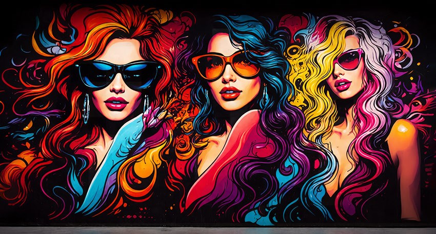 Kleurrijke Pop Art Vrouwen behang