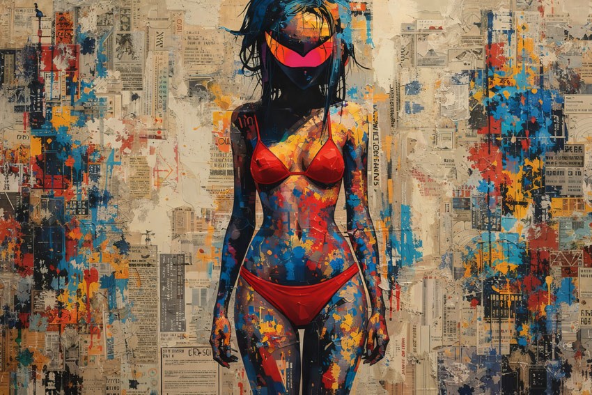 Modern Pop Art Vrouw behang