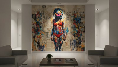 Modern Pop Art Vrouw behang