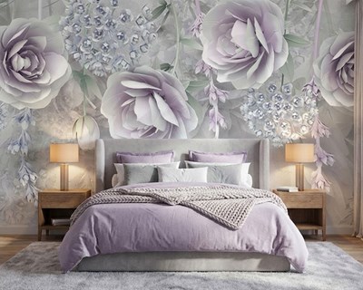 3D Bloemen Kunstzinnig Behang