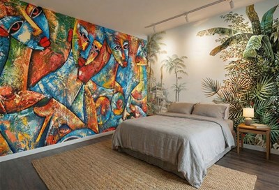 Abstract Cubist Figuren Behang