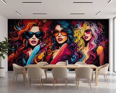 Kleurrijke Pop Art Vrouwen behang