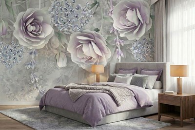 3D Bloemen Kunstzinnig Behang