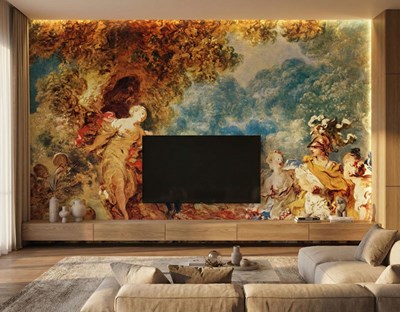 Renaissance-tijdperk schilderij behang