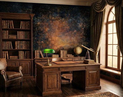 Wandbehang met een versleten, roestig oppervlak