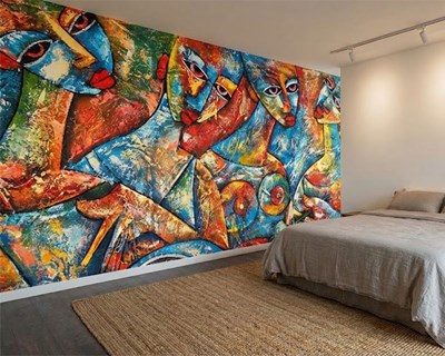 Abstract Cubist Figuren Behang