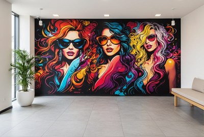 Kleurrijke Pop Art Vrouwen behang