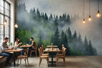 Mystieke boslandschap behangpapier