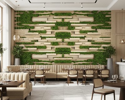 Natuurlijk houten paneel-look behang