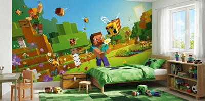Minecraft Bijen Natuurontdekking Behang