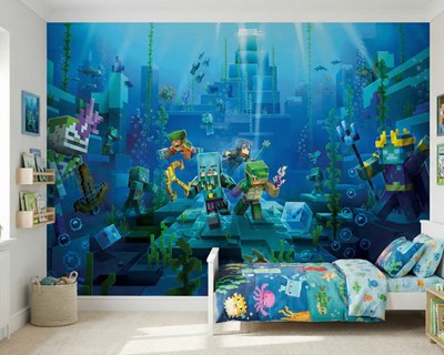 Minecraft Onderwatertempelavontuur-behang