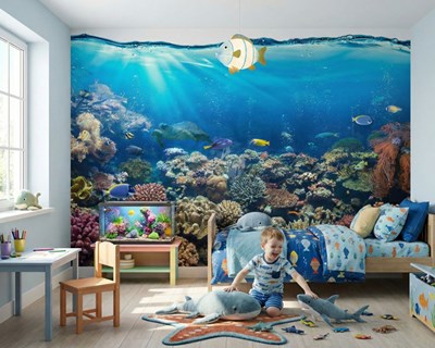 3D-behang met oceaanzicht