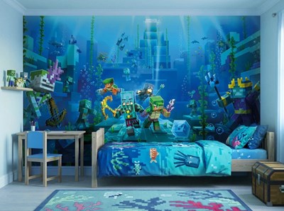 Minecraft Onderwatertempelavontuur-behang