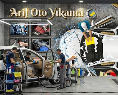 Autowasstraat Behang