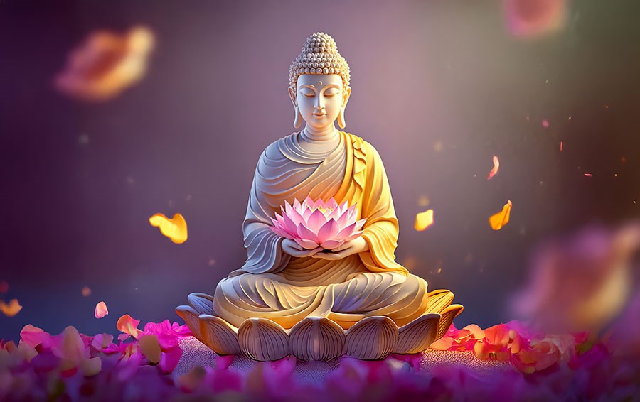 3D Boeddhabeeld Behang