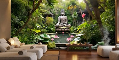 Boeddha-beeld behang 