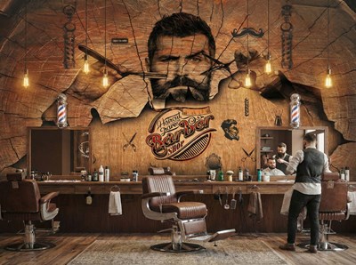 Kapperszaak Concept Behang