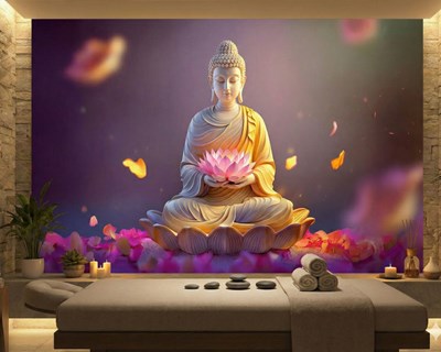 3D Boeddhabeeld Behang