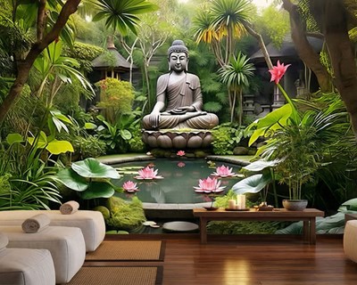 Boeddha-beeld behang 