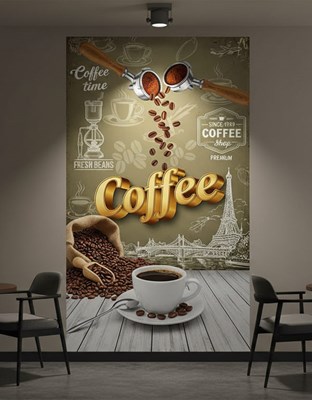 Behang voor een koffiebar