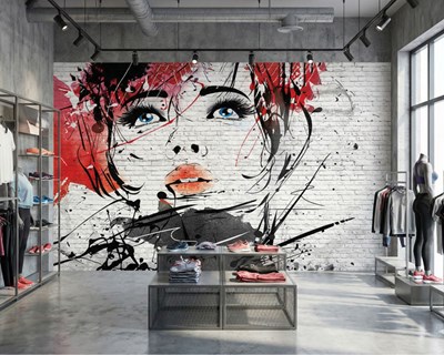 Behang met abstracte vrouwenfiguren