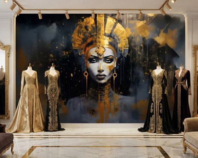 Behang met de goudharige koningin van Egypte