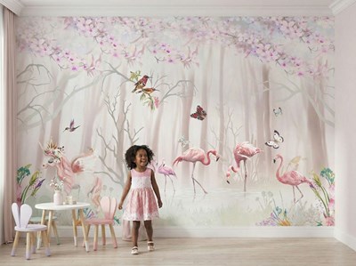 Behang met sprookjesachtig natuurlandschap 