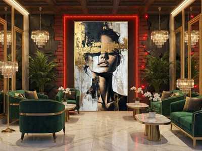 Behang met een vrouwenthema 