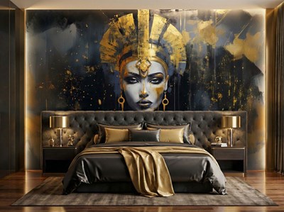 Behang met de goudharige koningin van Egypte