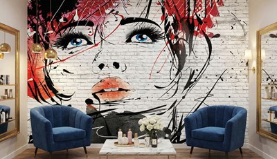 Behang met abstracte vrouwenfiguren