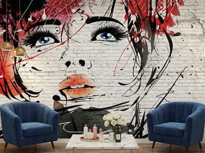 Behang met abstracte vrouwenfiguren